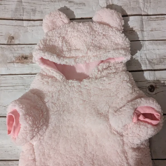New Jessica Simpson Pink Sherba Fleece Dog Hoodie with Teddy Bear Ears - Picture 2 of 11